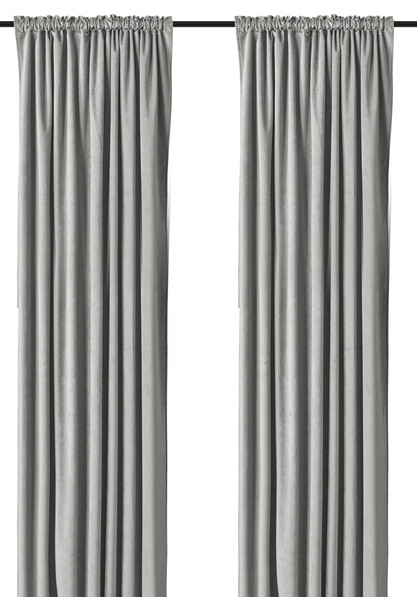 Velvet - Gardin, 140x250 cm, 2-pack - Grå