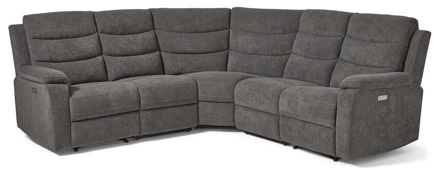 Lazy - Hörnsoffa, el-recliner - Grå