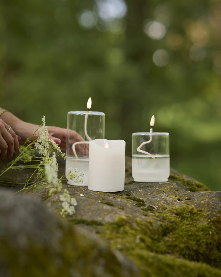 Skimra - LED-ljus, H 12 Ø 7,5 cm, timer - inspiration