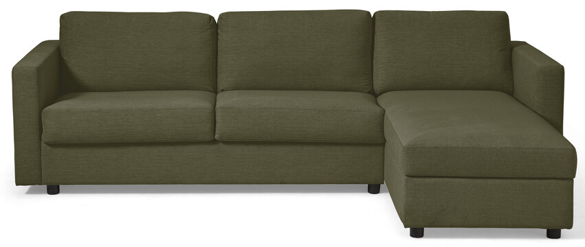 Lindö - Bäddsoffa 2,5-sits med schäslong, vändbar - Grön