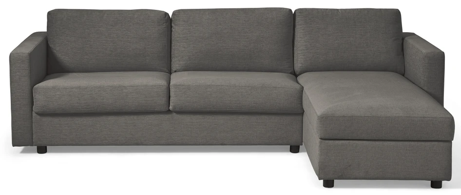 Lindö - Bäddsoffa 2,5-sits med schäslong, vändbar - Grå