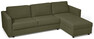 Lindö - Bäddsoffa 2,5-sits med schäslong, vändbar - Grön
