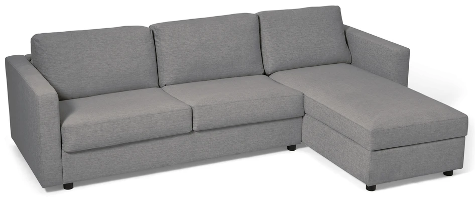 Lindö - Bäddsoffa 2,5-sits med schäslong, vändbar - Grå
