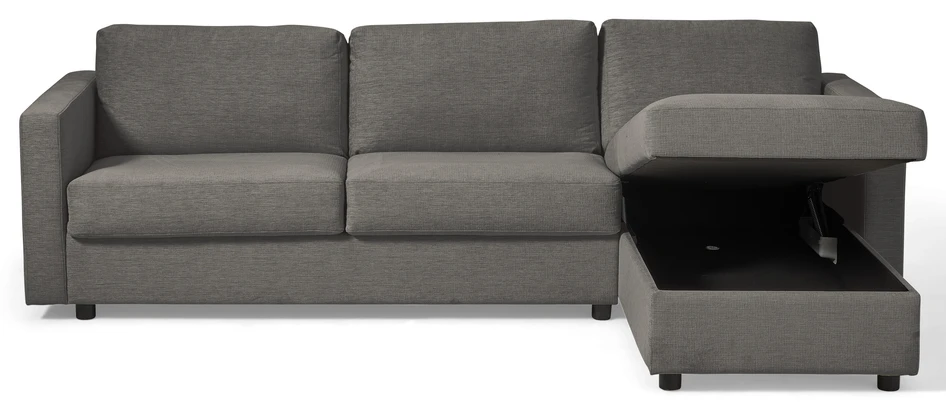 Lindö - Bäddsoffa 2,5-sits med schäslong, vändbar - Grå