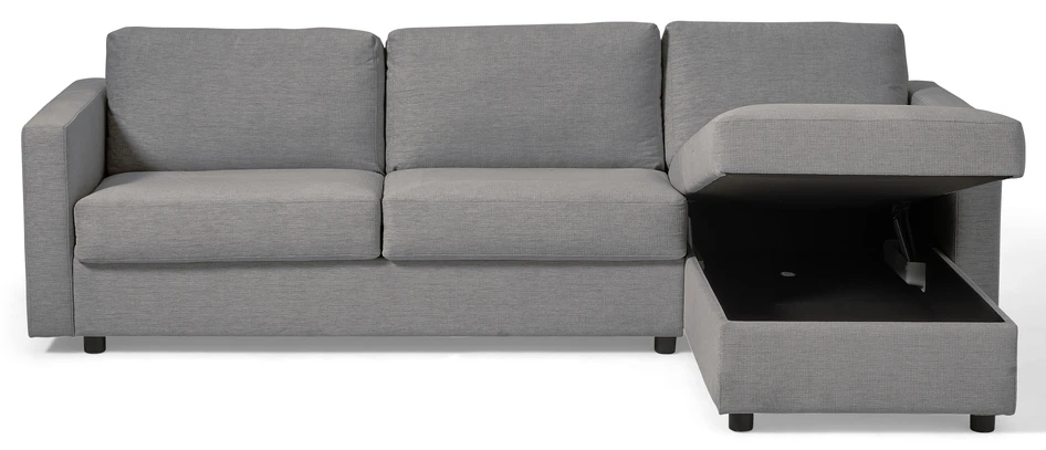 Lindö - Bäddsoffa 2,5-sits med schäslong, vändbar - Grå