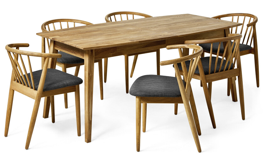 Ekerö - Matgrupp med 6 stolar Sixten - Beige