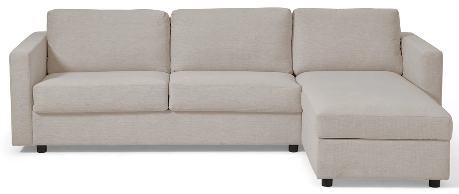Lindö Pocket - Bäddsoffa 2,5-sits med schäslong, vändbar - Vit