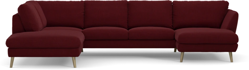 Madison - 2-sits soffa med divan vänster och schäslong höger - Röd