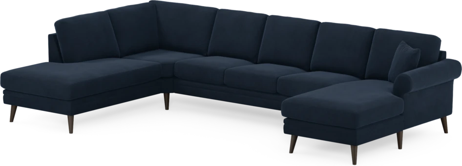 Eden - 3-sits soffa med divan vänster och schäslong höger - Blå