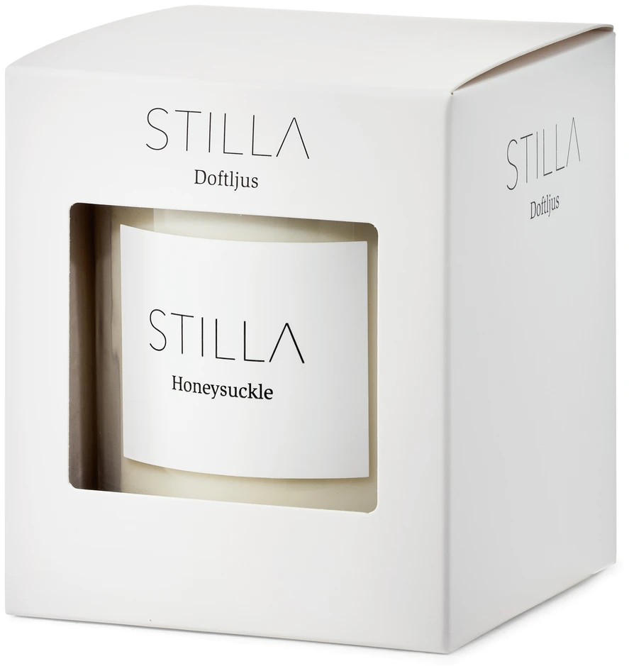 Stilla - Doftljus, Honeysuckle, brinntid 45 h, 300 gr - Vit