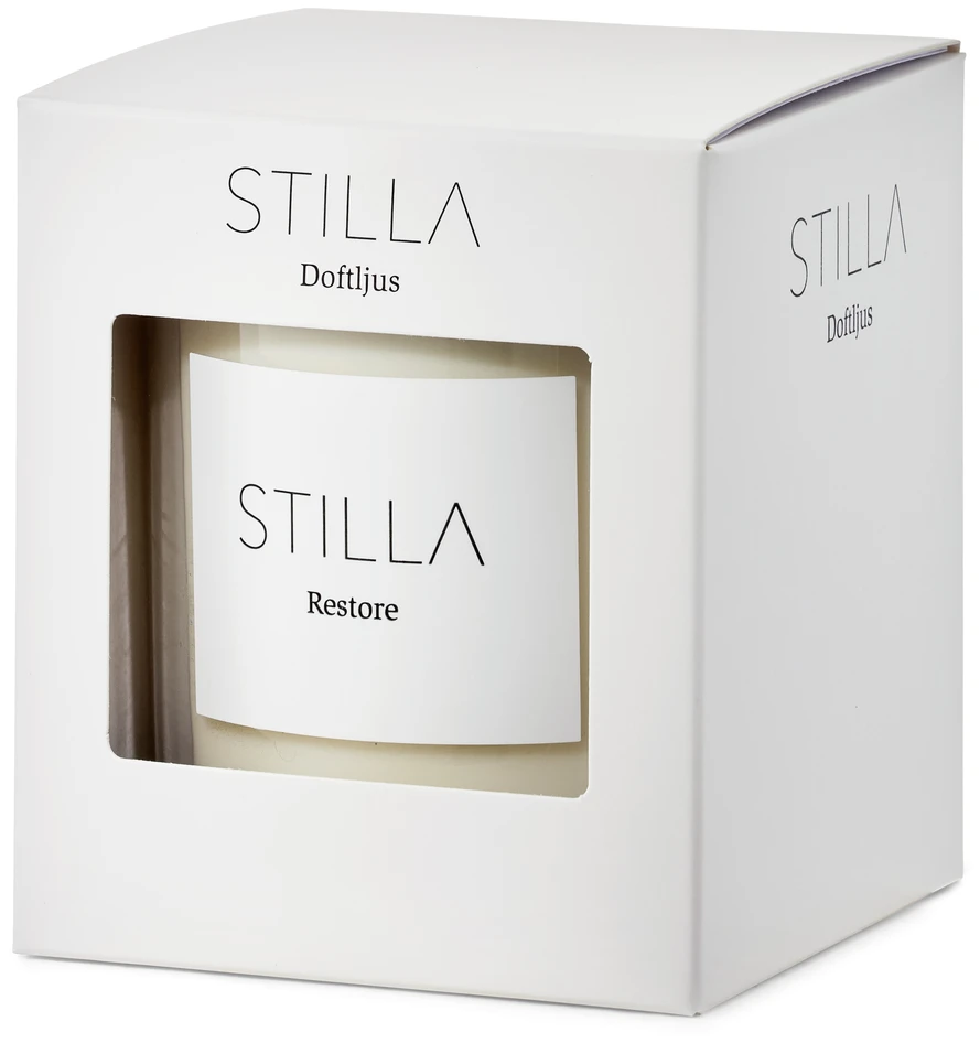 Stilla - Doftljus, Restore, brinntid 45 h, 300 gr - Vit