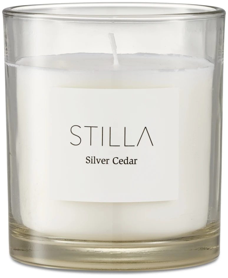 Stilla - Doftljus, Silver Cedar, brinntid 45 h, 300 gr - Vit