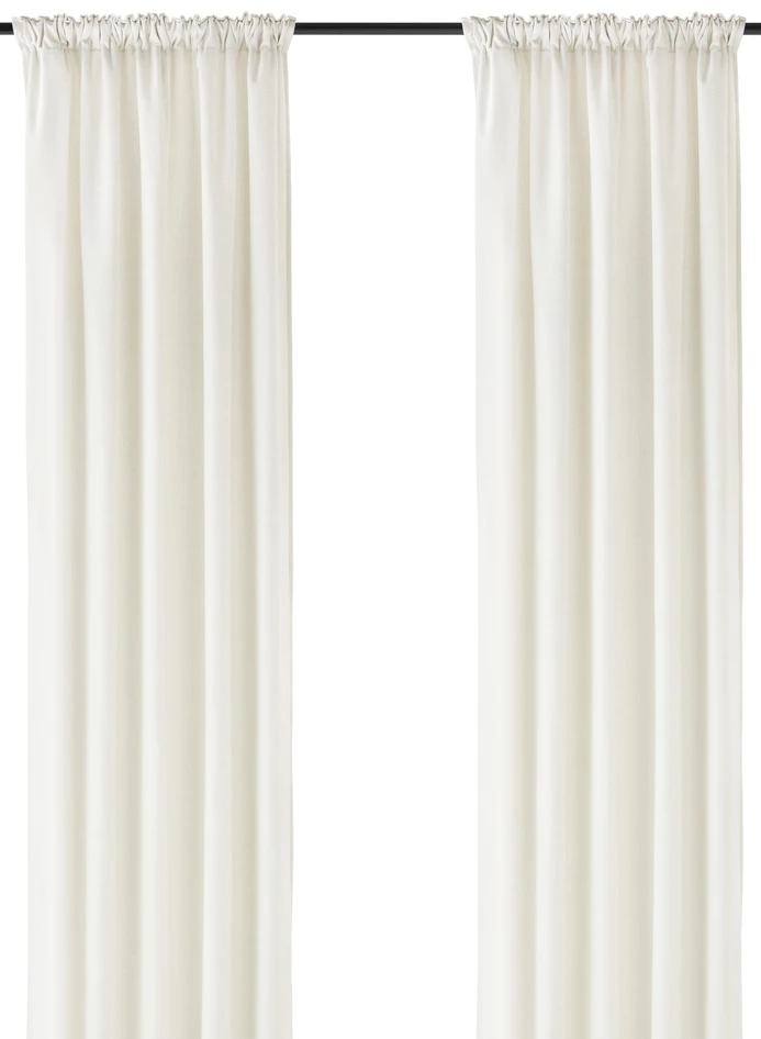 Carla - Gardin, 2-pack, 140x300 cm - Vit