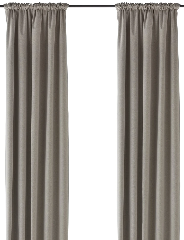 Dawn - Mörkläggningsgardin, 2-pack,135x300 cm - Brun