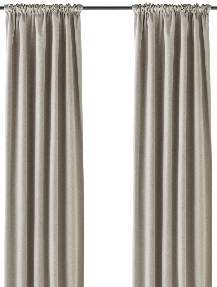 Dawn - Mörkläggningsgardin, 2-pack,135x300 cm - Beige