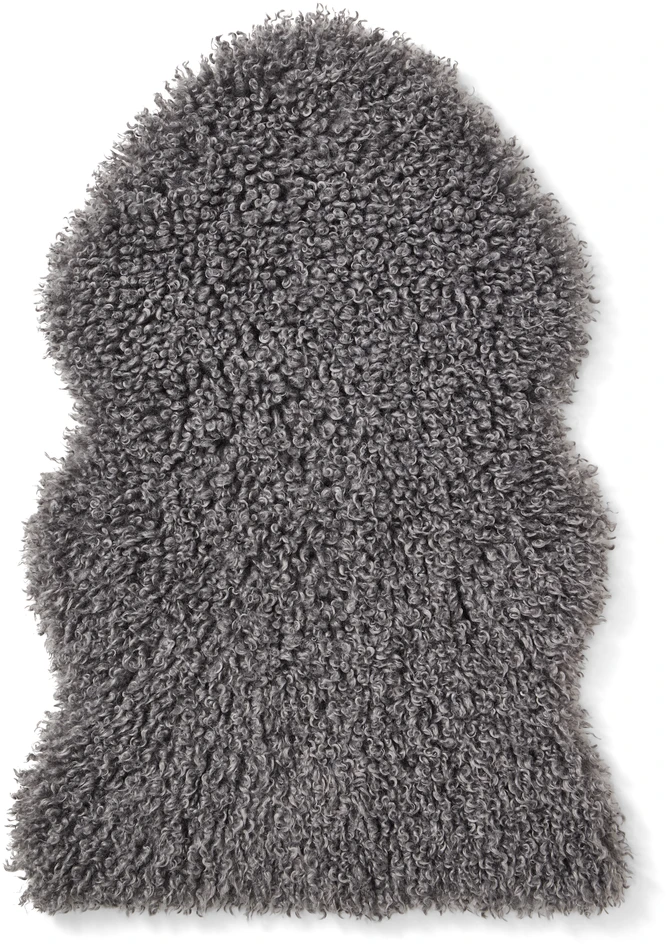 Curly - Konstfäll, lockig, B60 L90 cm - Grå