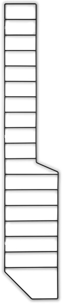 Wera - Konsol till vägghyllplan, golvgavel D 18-30, H 164 cm - Svart