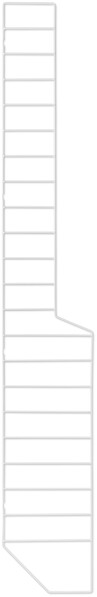 Wera  - Konsol till vägghyllplan, golvgavel D 18-30, H 198,4 cm - Vit