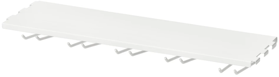 Wera - Vägghyllplan med spjut/hängare, 60x18x6,5 cm - Vit