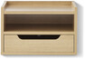 Plint - Vägghängt sängbord, 1 låda & 1 hylla, 40x30x25 cm - Beige
