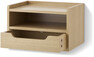 Plint - Vägghängt sängbord, 1 låda & 1 hylla, 40x30x25 cm - Beige