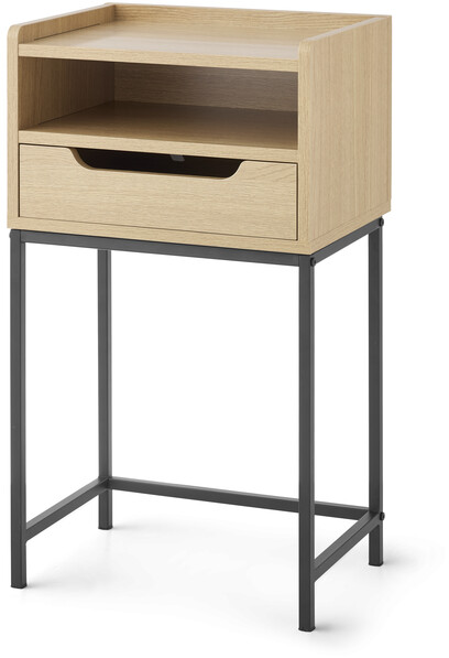 Plint - Sängbord med 1 låda & 1 hylla, 40x30x25 cm - Beige