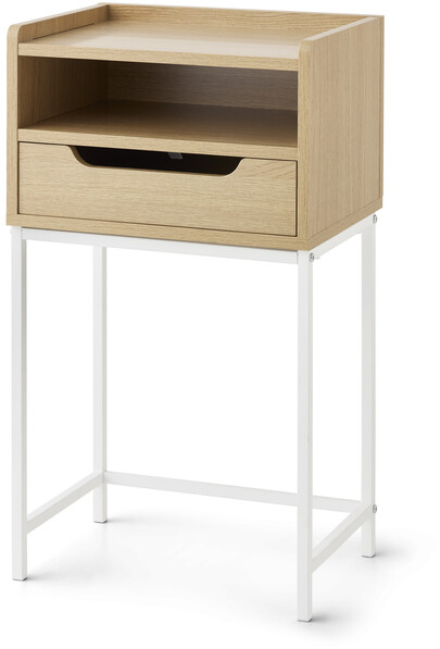 Plint - Sängbord med 1 låda & 1 hylla, 40x30x25 cm - Beige
