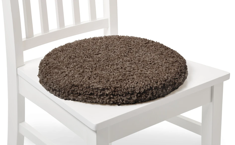 Curly - Stolsdyna, Ø 38 cm - Brun