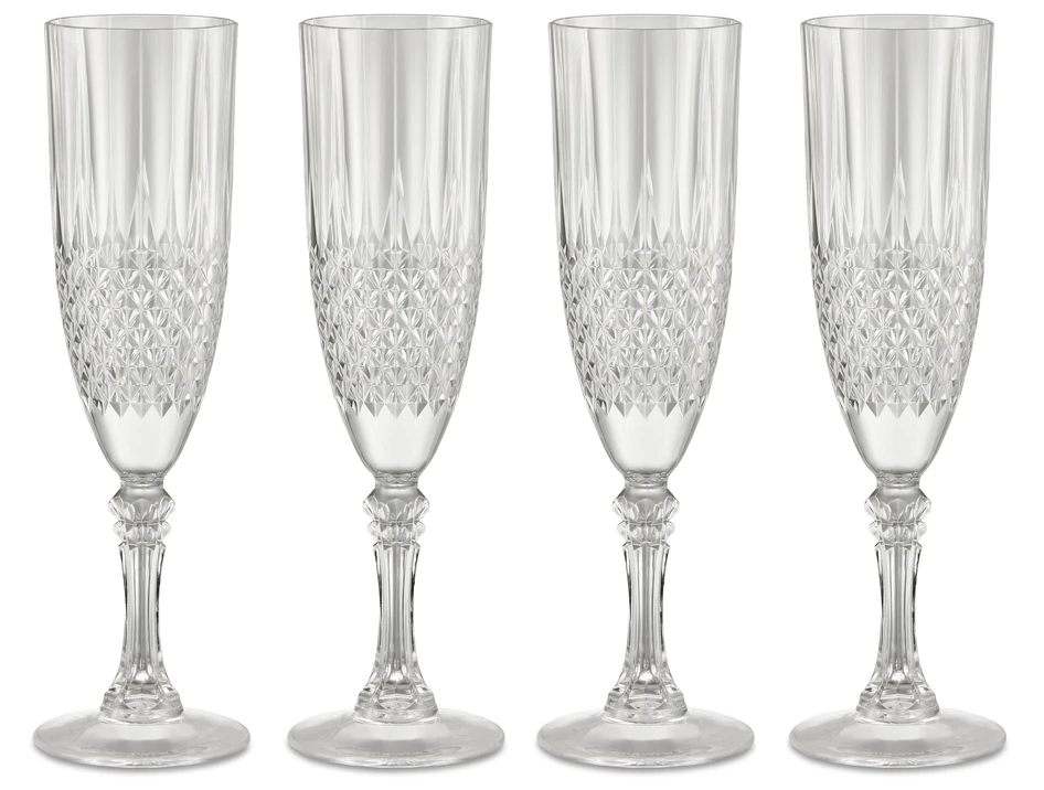 Silvia - Champagneglas, H 22,5 Ø 5,9 cm, 21,5 cl, 4-pack - Vit