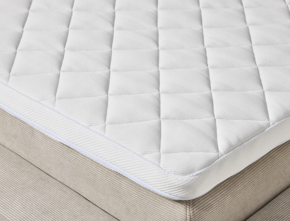 Delux Sign - Sängram inkl. gavel med resårkassett Delux Exclusive och bäddmadrass Sense, enkelsäng, bäddmått 120 cm - Beige