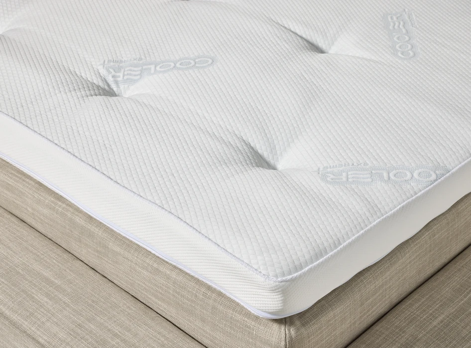 Delux Sign - Sängram inkl. gavel med resårkassett Delux Dream och bäddmadrass Cool Comfort, enkelsäng, bäddmått 120 cm - Beige
