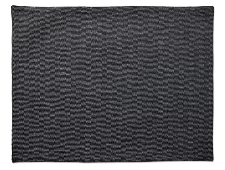 Herringbone - Tablett i bomull, 35x45 cm - Svart