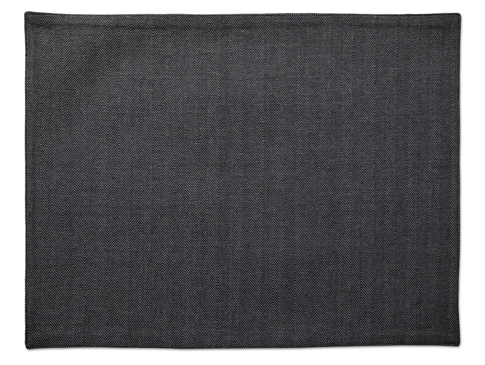 Herringbone - Tablett i bomull, 35x45 cm - Svart