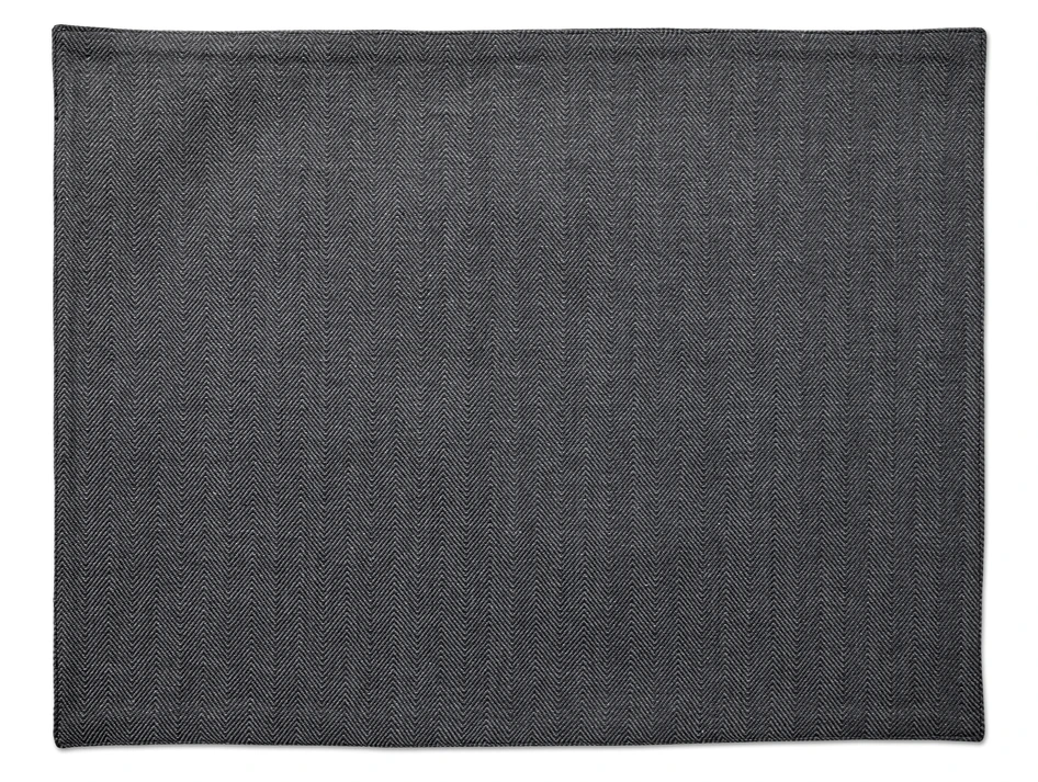 Herringbone - Tablett i bomull, 35x45 cm - Svart