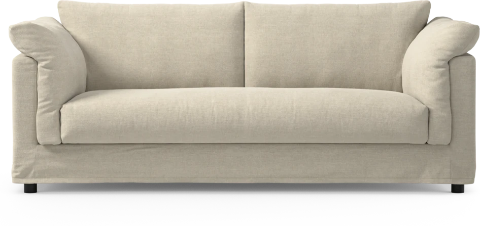 Cherrie - 2,5-sits soffa, hel dyna och kappa - Beige