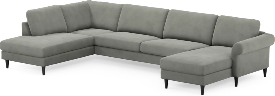 Bridge - 3-sits soffa med divan vänster och schäslong höger - Grå