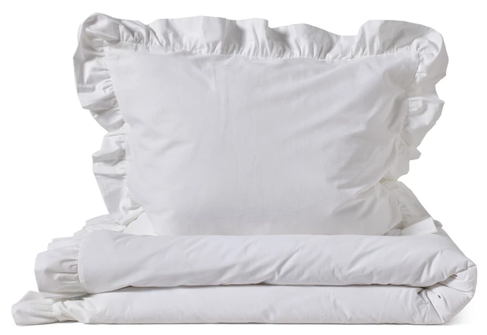 Bridgeport, Påslakanset i garnfärgad bomull med volang