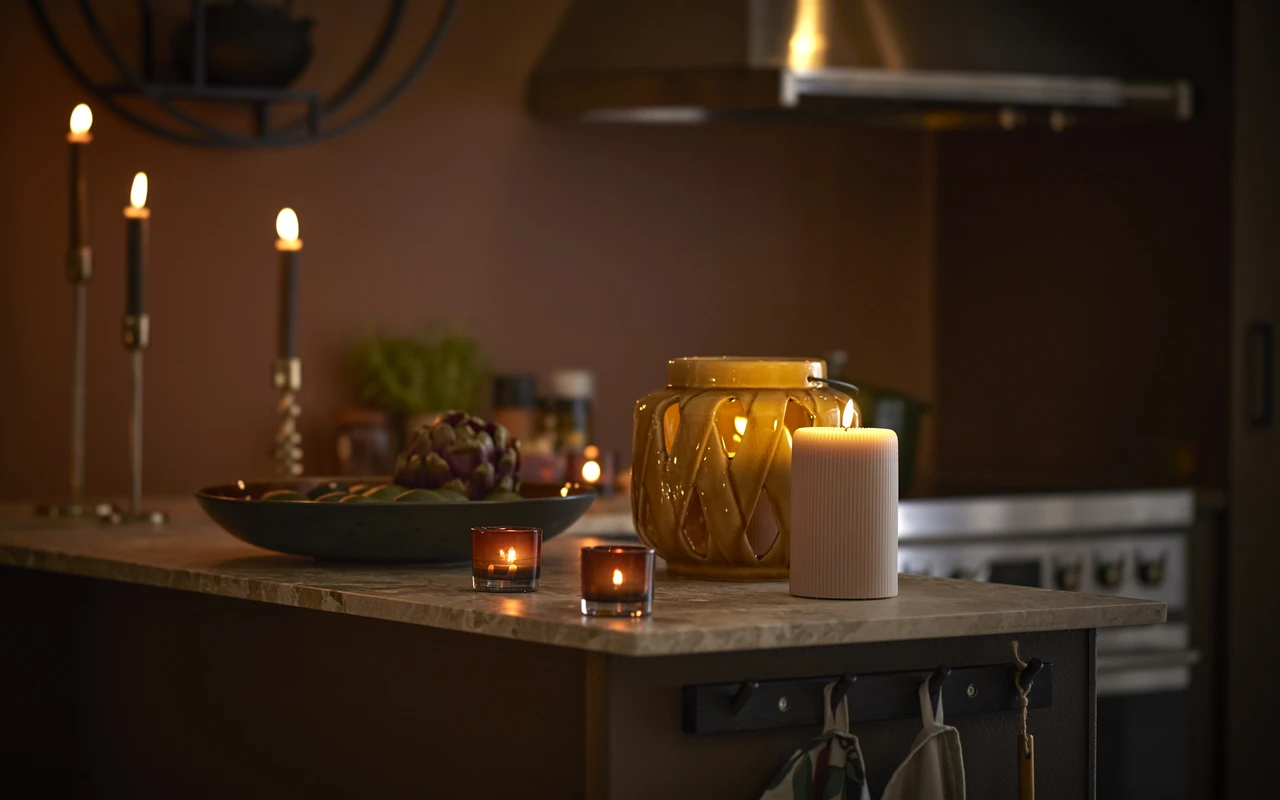Stråla - LED-ljus, H 15 Ø 10 cm, timer - inspiration