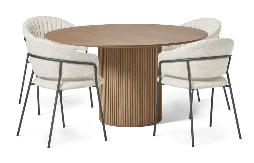 Astrid - Matgrupp med 4 karmstolar Sharon - Beige
