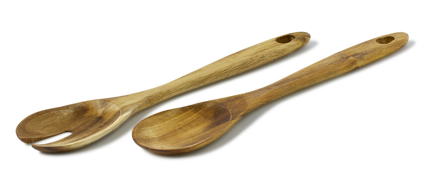 Timjan - Salladsbestick, 2 delar - Brun