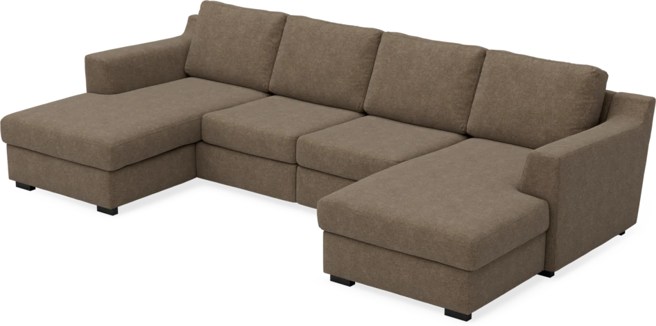 Friday - 2-sits soffa med två schäslonger - Brun