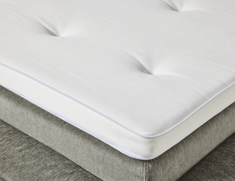 Delux sign - Sängram inkl. gavel med resårkassett Delux Dream och bäddmadrass Sleep, enkelsäng, bäddmått 120 cm - Beige