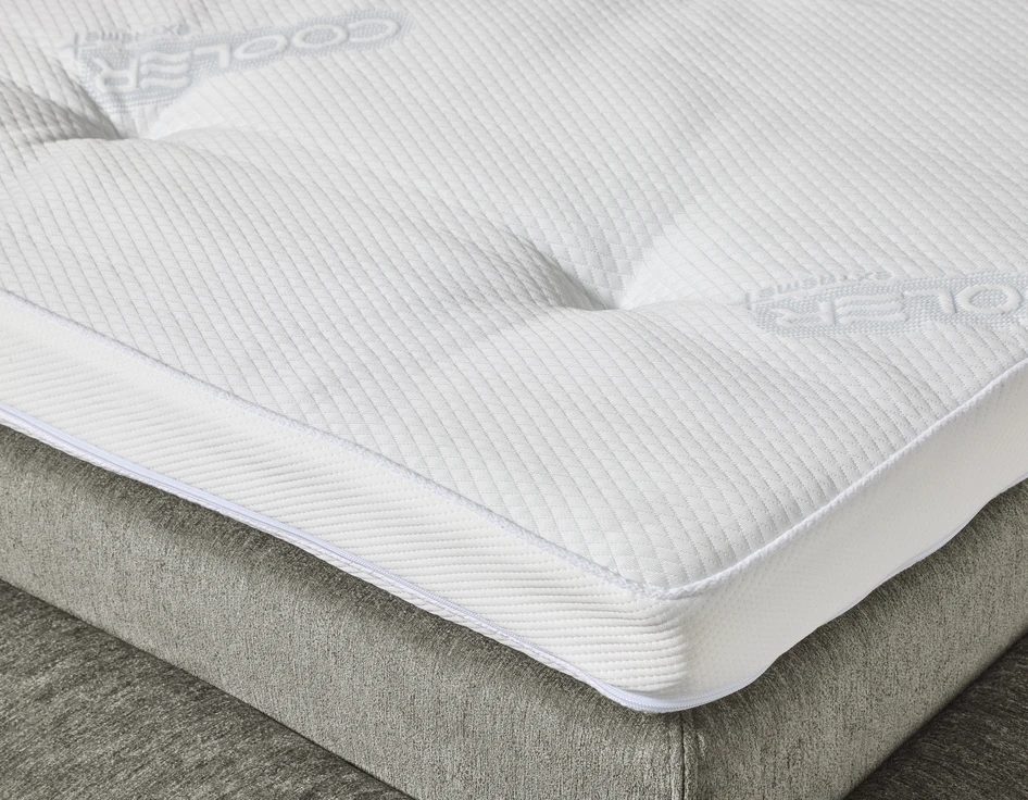 Delux Sign - Sängram inkl. gavel med resårkassett Delux Dream och bäddmadrass Cool Comfort, enkelsäng, bäddmått 120 cm - Beige