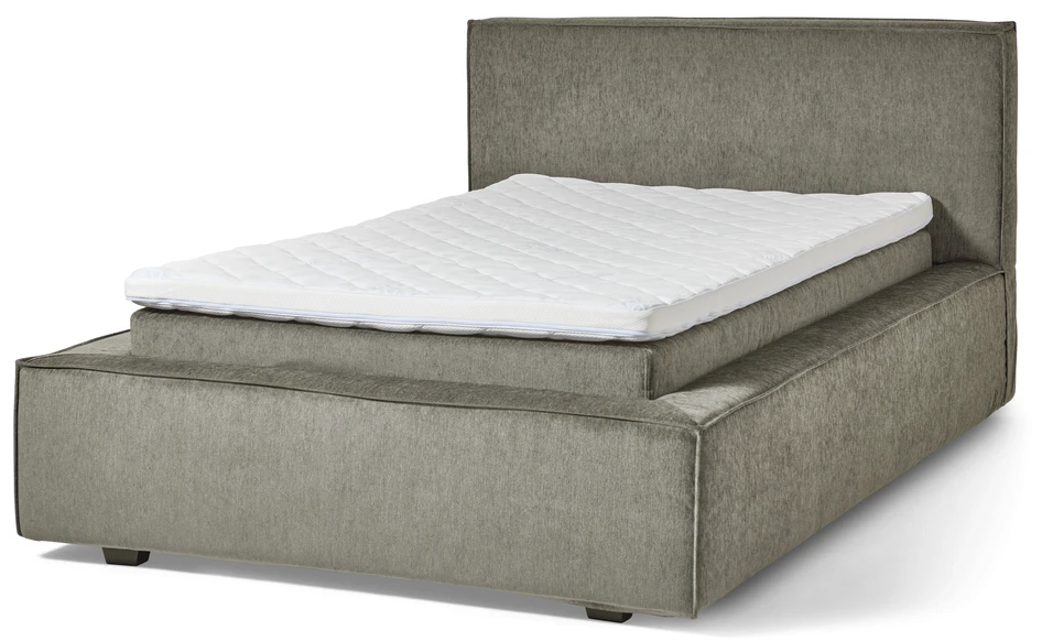 Delux Sign - Sängram inkl. gavel med resårkassett Delux Dream och bäddmadrass Cool, enkelsäng, bäddmått 120 cm - Beige