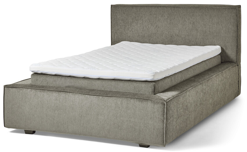 Delux Sign - Sängram inkl. gavel med resårkassett Delux Dream och bäddmadrass Cool, enkelsäng, bäddmått 120 cm - Beige