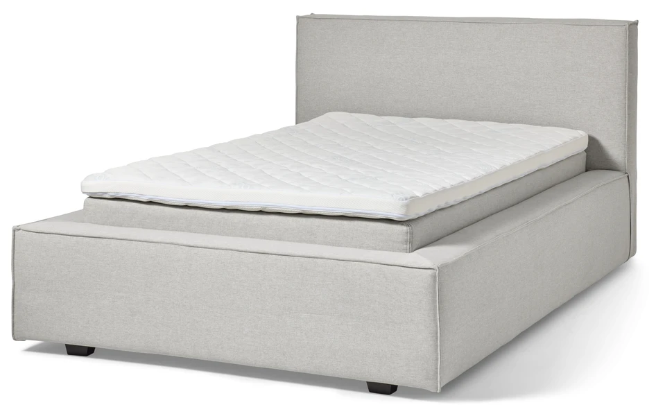 Delux Sign - Sängram inkl. gavel med resårkassett Delux Dream och bäddmadrass Cool, enkelsäng, bäddmått 120 cm - Beige