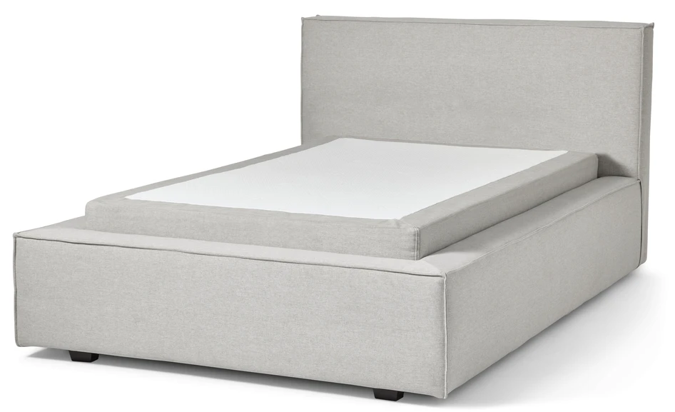 Delux Sign - Sängram inkl. gavel med resårkassett Delux Sense och bäddmadrass Cool Comf, enkelsäng, bäddmått 120 cm - Beige