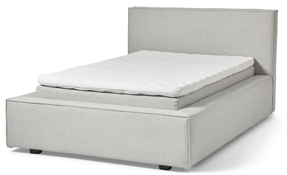 Delux Sign - Sängram inkl. gavel med resårkassett Delux Dream och bäddmadrass Cool, enkelsäng, bäddmått 120 cm - Beige