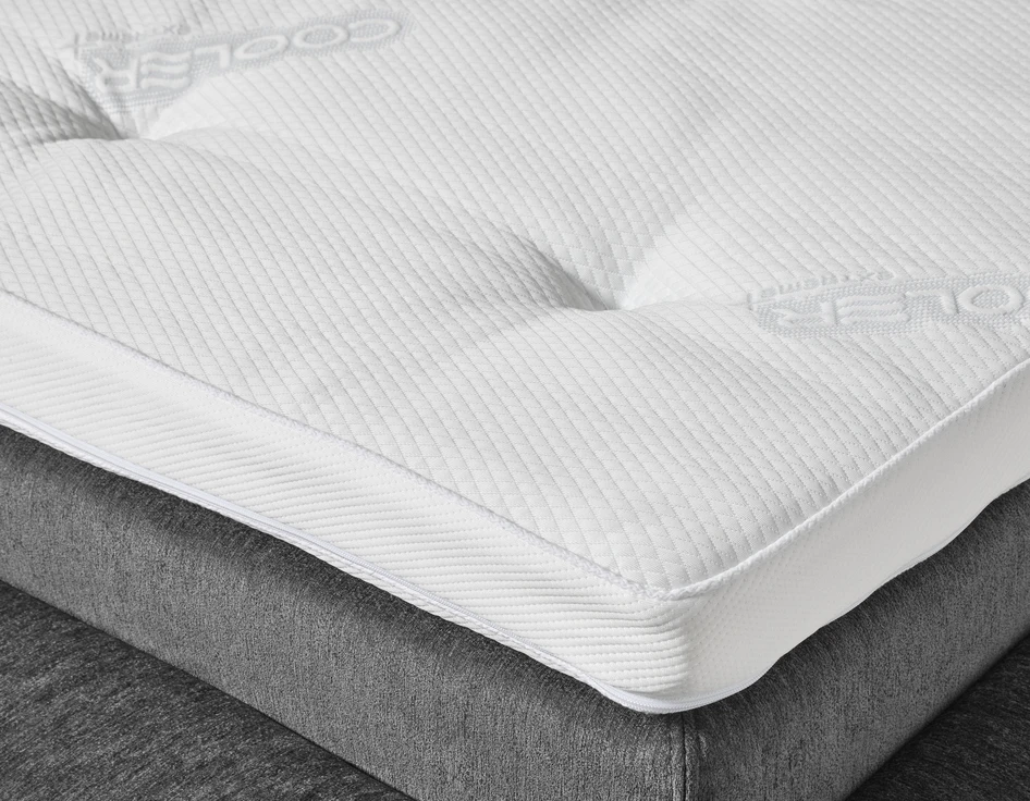 Delux Sign - Sängram inkl. gavel med resårkassett Delux Dream och bäddmadrass Cool Comfort, enkelsäng, bäddmått 120 cm - Grå