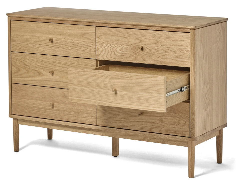 Tova - Byrå med 6 lådor, 120x42x80 cm - Beige